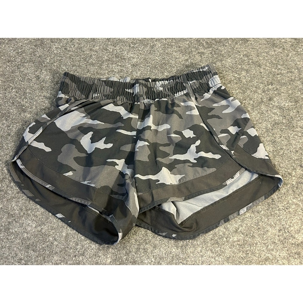 Athleta Black and Gray Camo‎ Breathable Mesh Racer Run Short 4" Size XXSmall